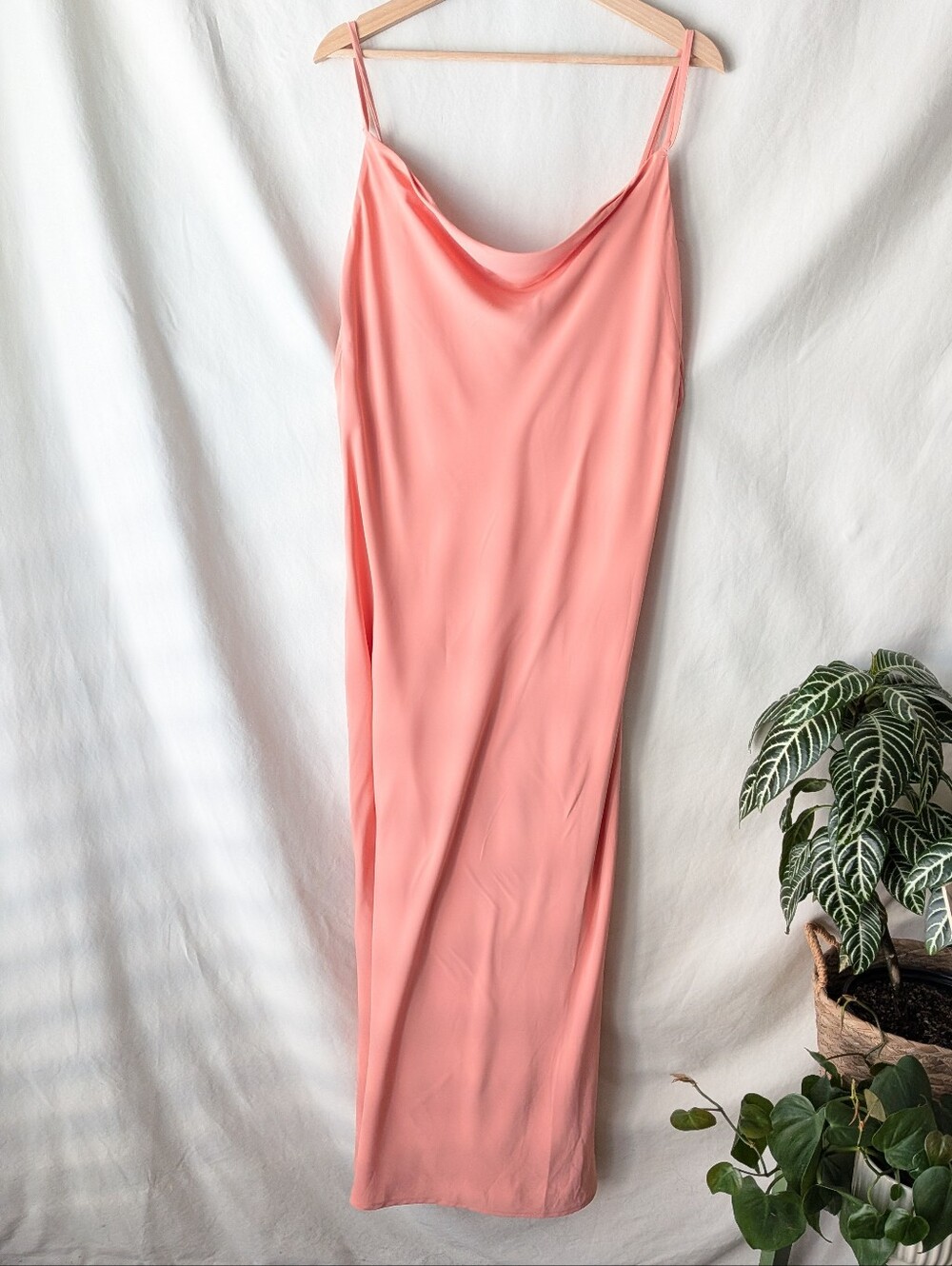 Abercrombie & Fitch Coral Pink Slip Maxi Dress